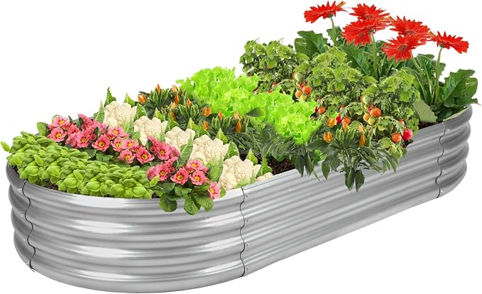 Rakukiri Raised Garden Bed GRS Certified Galvanized Planter Box Outdoor by RaisedGardenBed