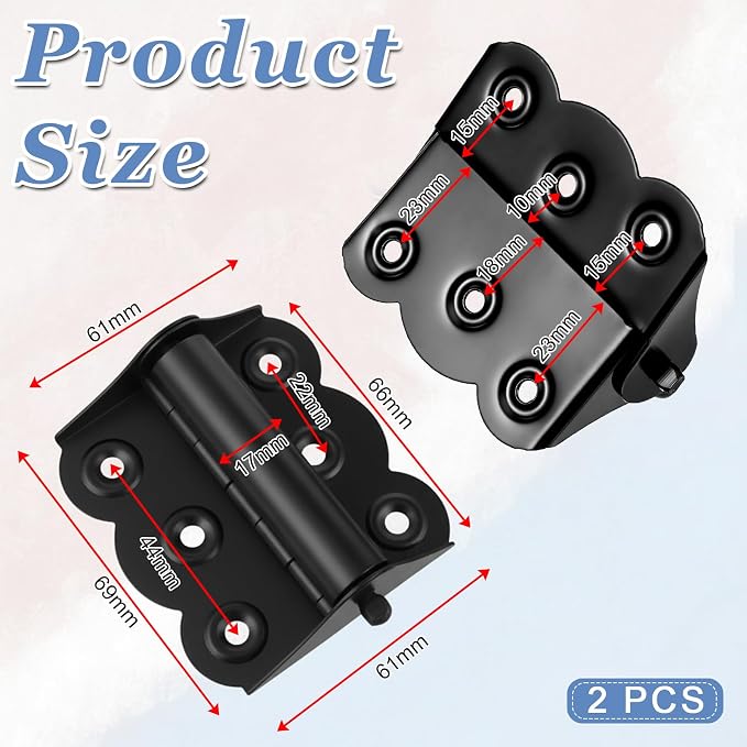 2 Pcs Screen Door Hinges Replacement Self Closing Spring Loaded Hinges - Image 2