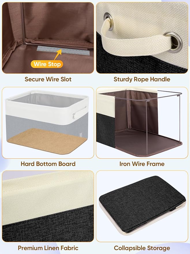 BALEINE 4 Pack Fabric Closet Storage Bins - Image 6