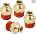 DOT Approved Male Straight Brass Union 3/8" Tube x 1/2" NPT, Quick Connect Union by BOERAY