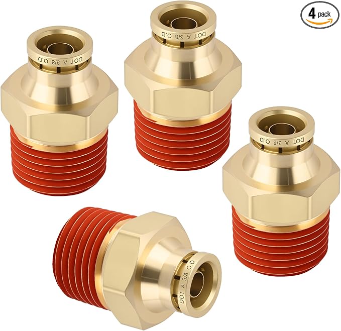 DOT Approved Male Straight Brass Union 3/8" Tube x 1/2" NPT, Quick Connect Union by BOERAY