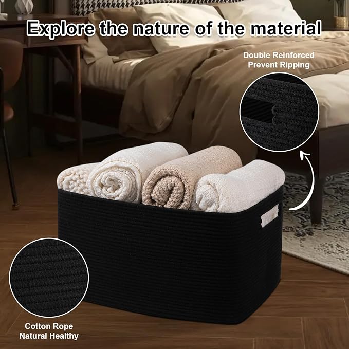 OIAHOMY 75L Large Blanket Basket, Storage Baskets - Image 4