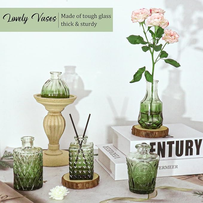 36Pcs Bud Vases Set Small Vintage Glass Bottles Bud Vases in Bulk Multiple - Image 6