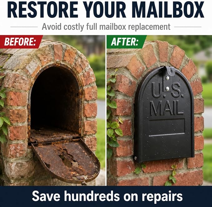 Mailbox Door Replacement Kit, 6-1/4" Screw-in Steel, stone & masonry mailboxes; - Image 6