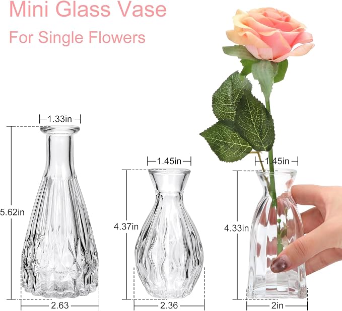 Glass Bud Vases in Bulk, Small Vases - Image 2