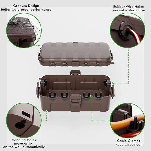 RESTMO Outdoor Electrical Box Waterproof, Extension Cord Cover | IP54 - Image 3