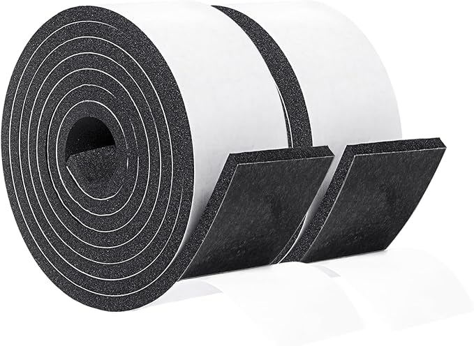 Yotache Foam Rubber Seal Strip Tape 2" x1/4", 2 Roll Total 13 Ft | Foam by yotache