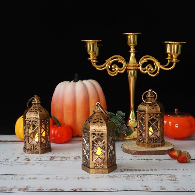 LLQ 12Pcs Mini Lantern for Centerpieces, Small Candle Lanterns Decorative Indoor - Image 6