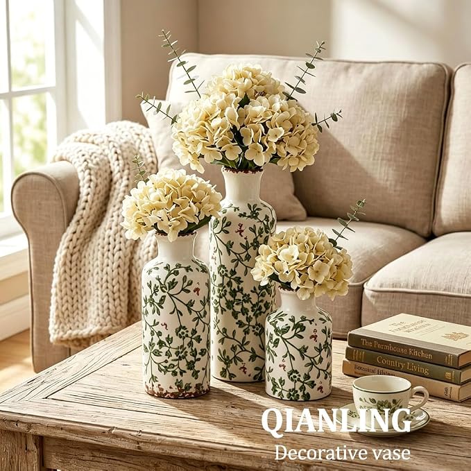 Green Ceramic Vase Set - Image 3