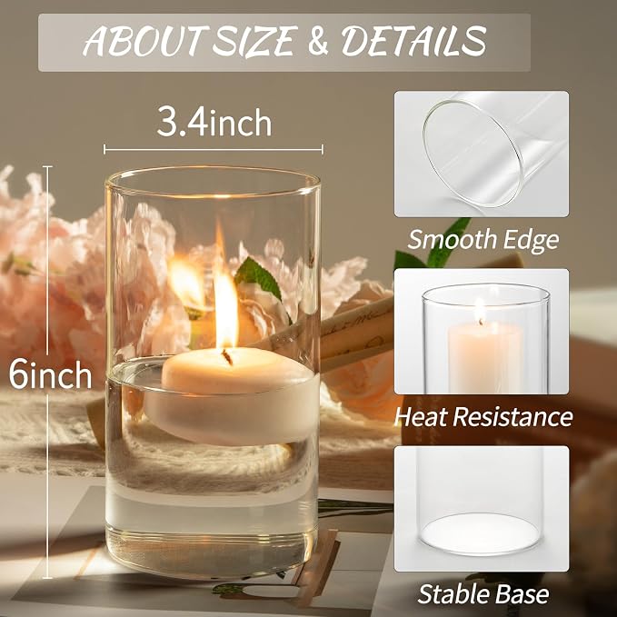 12pcs Glass Cylinder Vases for Centerpieces - Image 2