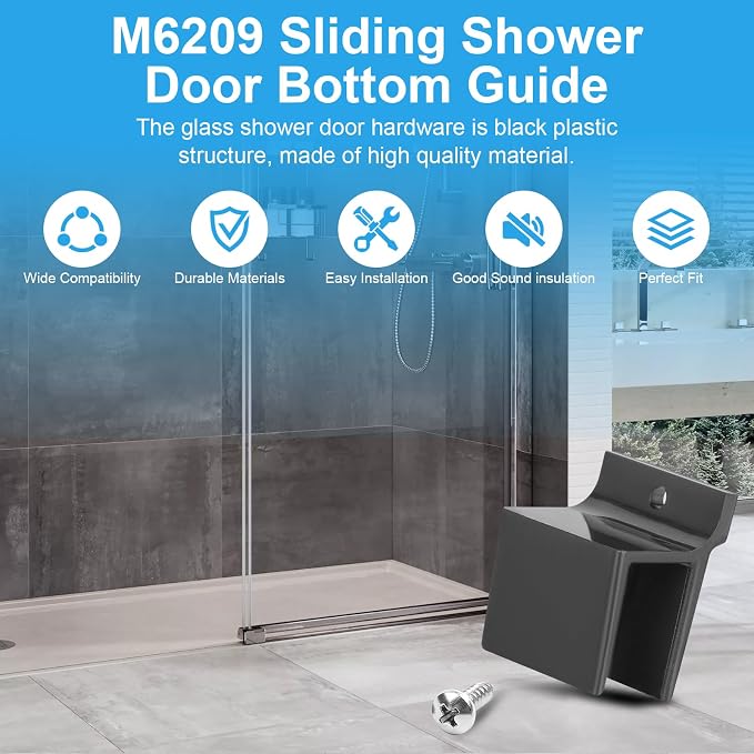 M6209 Sliding Shower Door Bottom Track, 1/2-inch Channel, Suitable - Image 5