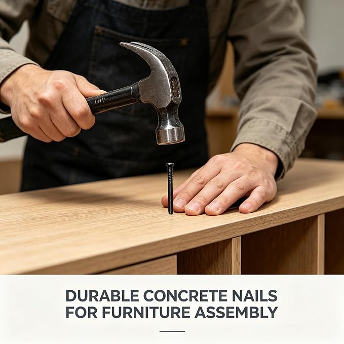 246PCS Black Cement Steel Nails Assortment Kit, 6 Sizes Heavy Duty Flat Head - Image 8
