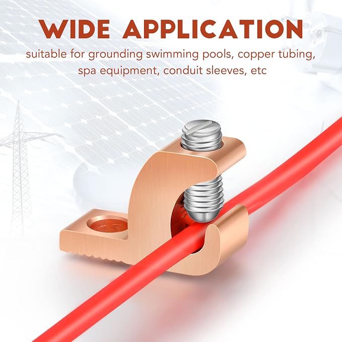 Landhoow 20 Pack Lay-in Lugs, Copper Pool Bonding Connectors, 4-14 AWG | - Image 5