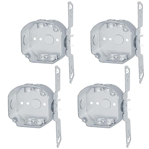 4” Welded Octagon Steel Electrical Box| 1-1/2" Deep Box 1/2” Knockouts by OhLectric