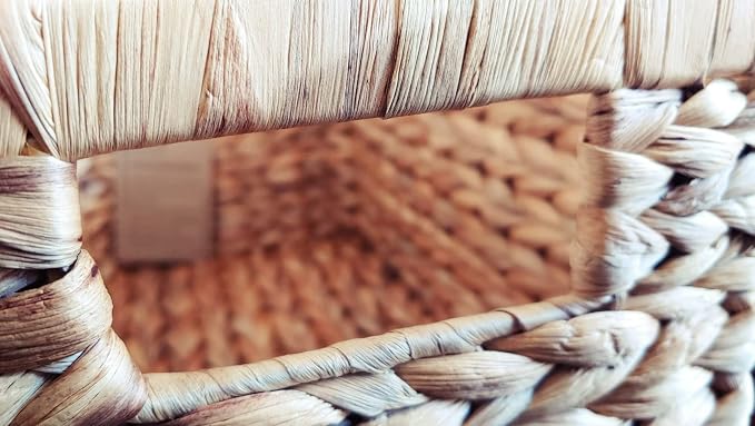 M4DECOR Water Hyacinth Storage Baskets, Wicker Storage Basket - Image 7