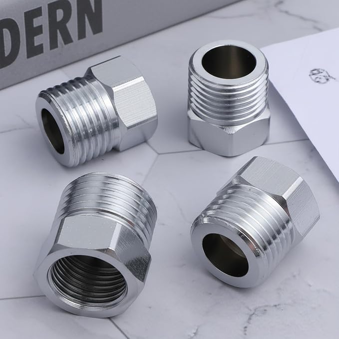 3/8 Female to 1/2 Male Adapter, Plated Compression Faucet Connector, Water Hose - Image 7