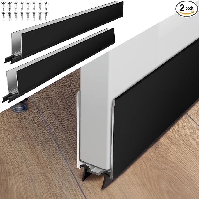 Pushglossy 2 Pack 1" x 35.5" Storm Door Sweep Replacement Bottom Sweep Aluminum by Pushglossy