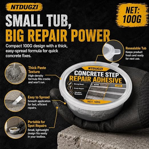Concrete Step Repair Adhesive Crack Filler Cement Patch Sealer - Image 7
