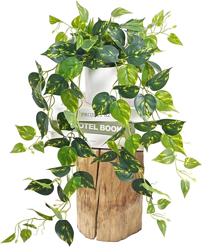 Fake Plants, Artificial Plants Indoor, Realistic Durable, Fake Pothos by Waipfaru