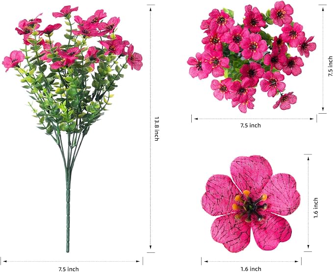 Artificial Fake Plants Flowers for Outdoor Decor 12 Bundles for Decor | Faux - Image 4