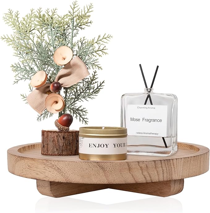 Round Decorative Tray Farmhouse Kitchen Decor Soap Dish, Lightweight, Easy Clean by zoocatia