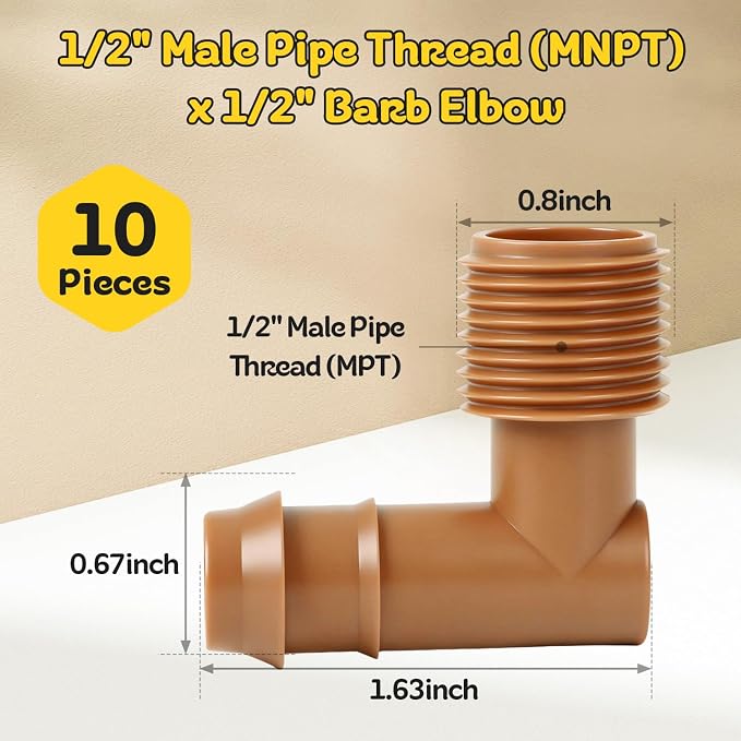PVC to Drip Irrigation Adapter, 1/2" PVC Male Pipe Thread x 1/2" Drip - Image 2