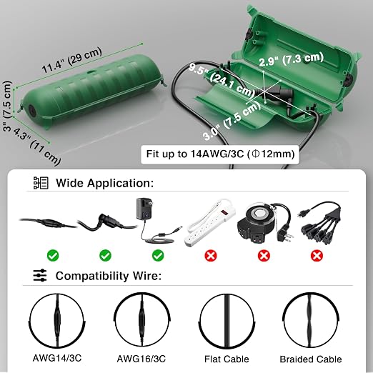 Outdoor Extension Cord Safety Cover, - Image 2
