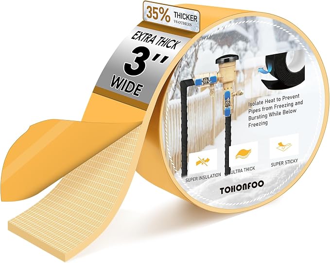 TOHONFOO Outdoor Pipe Insulation Tapes, Foam Pipe Heat Tape, insulation foam by TOHONFOO