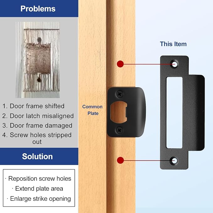 Oversized Strike Plate for Shifting Doors or Mortise Locks, 2 Pack | Taller - Image 3