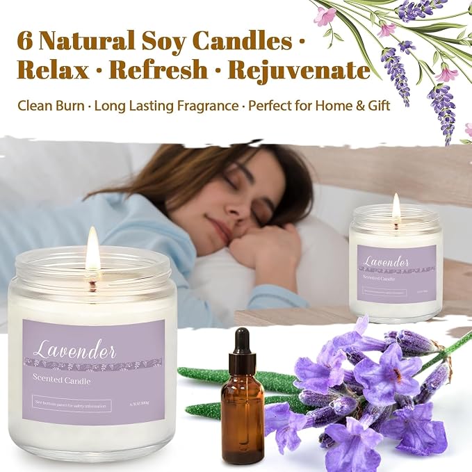 Scented Candles Gift Set for Women, Sandalwood Rose & Eucalyptus Mint. 42 oz - Image 3