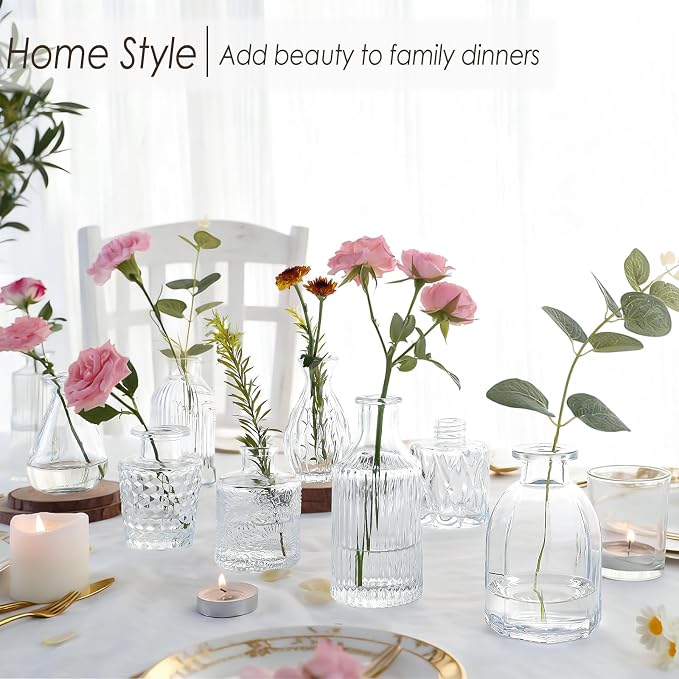 UPBUD Clear Glass Bud Vases Set of 36, Mini Flower Vase - Image 5