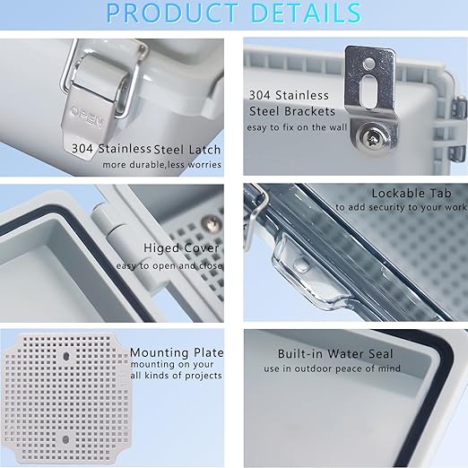 Junction Box, Outdoor Electrical Boxes Waterproof IP67 ABS Plastic Project Box - Image 3