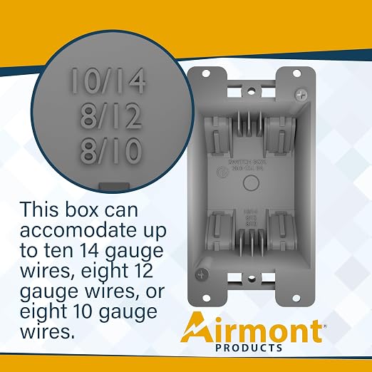 Airmont Products 20 Cu in Deep Old Work Electrical Box, 1-Gang Non-Metallic PVC - Image 3