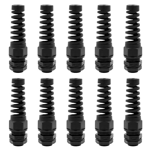 Strain Relief Cord Connector, LISTENJIALE 10Pcs NPT 3/8" Waterproof Cable Gland by LISTENJIALE