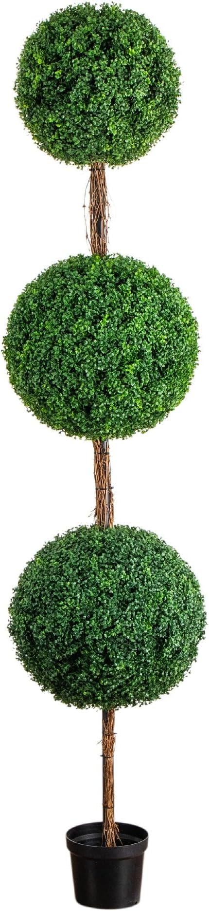 Nearly Natural 8ft UV Resistant Artificial Triple Ball Boxwood Topiary Tree by NearlyNatural
