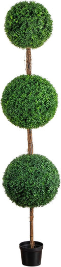 Nearly Natural 8ft UV Resistant Artificial Triple Ball Boxwood Topiary Tree by NearlyNatural
