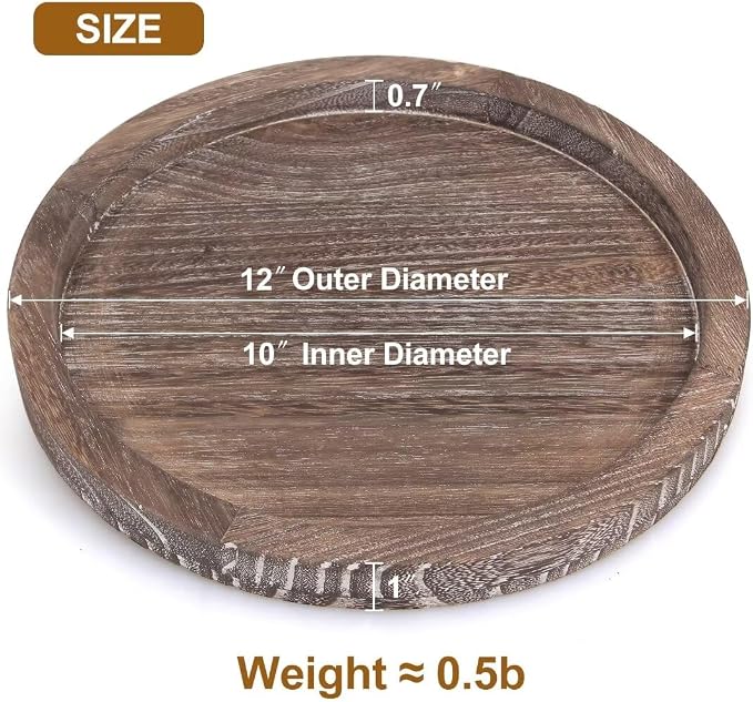 Round Decorative Wooden Serving Trays - Image 7