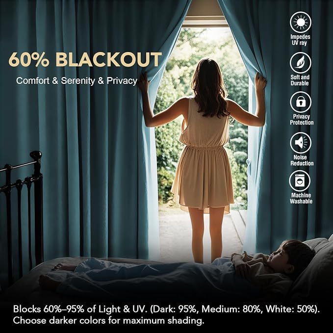 H.VERSAILTEX Blackout Curtains Thermal Insulated Window Treatment Panels Room - Image 3