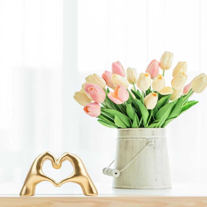 Small Heart Hands Sculpture Decor - Image 2
