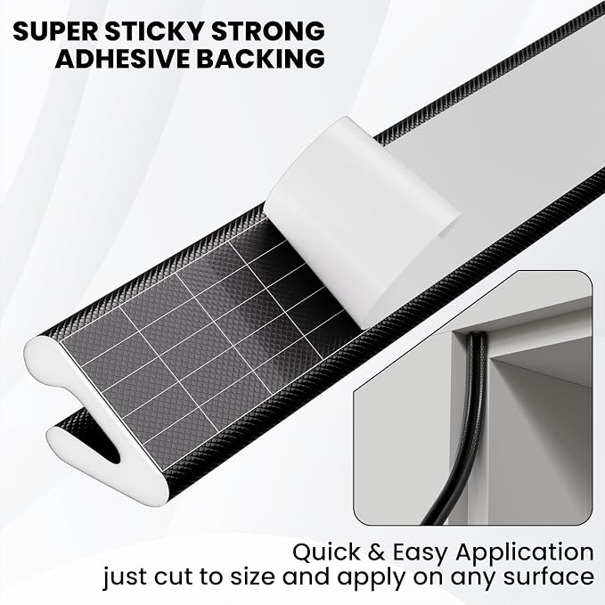 V Shape Thin Foam Weather Stripping Door Frame Seal Strip 19.7FT Black | Draft - Image 5