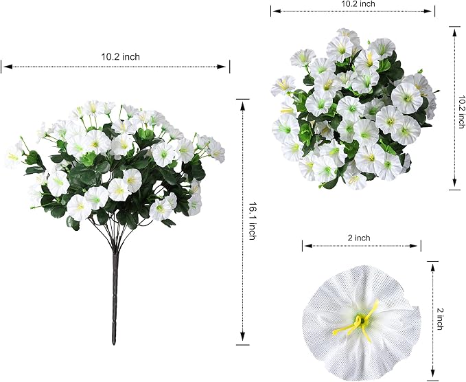 Artificial Flowers for Outdoors Fake Plants Outside Decoration, 4 Bundles Silk - Image 6