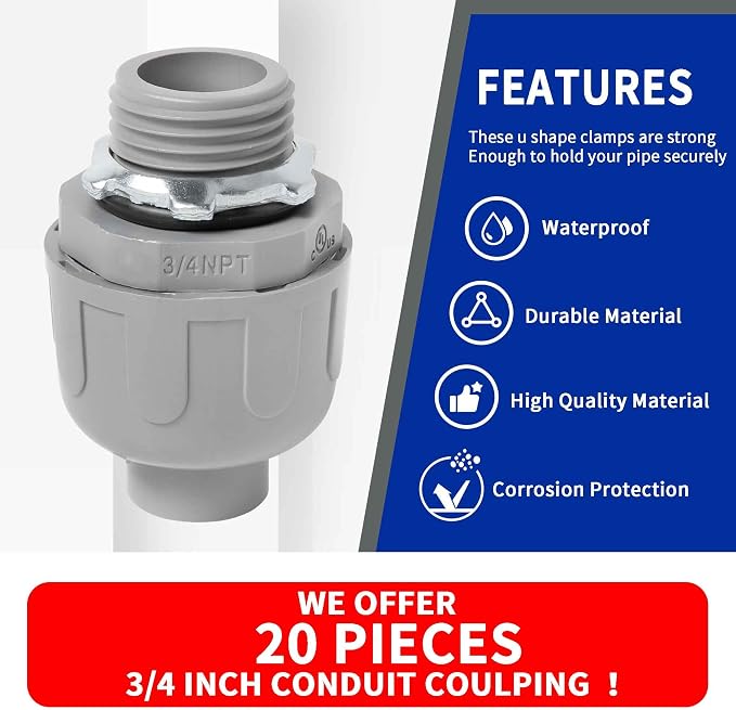 Yariwiz 3/4 Plastic Liquid Tight Conduit Coupling - Image 5