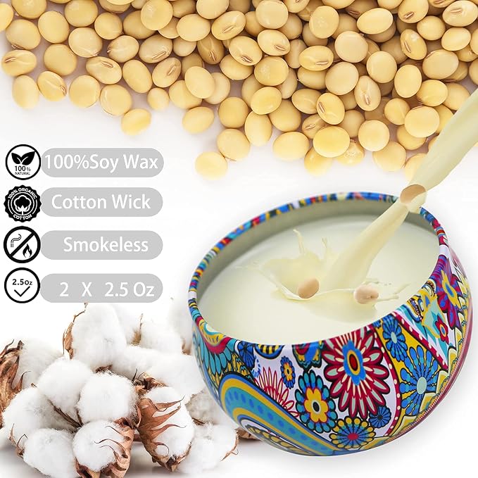 2 Pack Scented Candles, 2.5 oz Aromatherapy Candles - Image 2