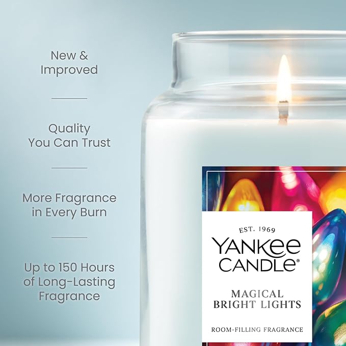 Yankee Candle Magical Bright Lights, Christmas Scented Candle, 22oz Large Jar - Image 3