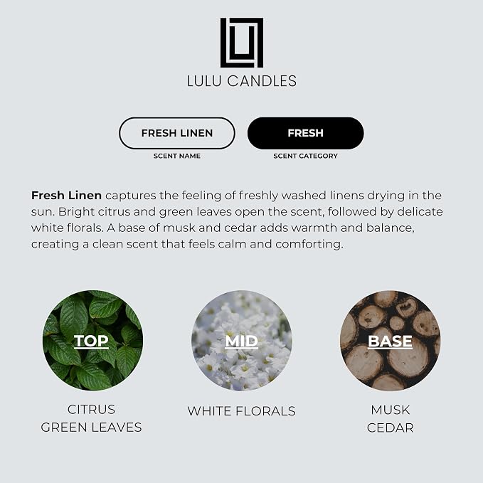 Lulu Candles | Fresh Linen | Luxury Scented Soy Jar Candle | Hand Poured in The - Image 4