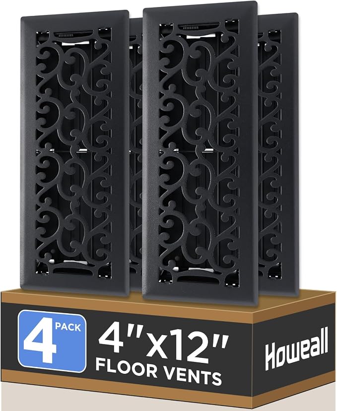 Howeall 4x12 Inches 4 Pack Heavy Duty Walkable Floor Register by Howeall