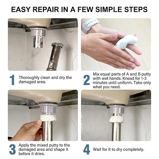 2Pack 3.53oz White Epoxy Putty Repair Kit - Image 5