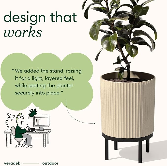 Veradek Demi Series Round Planter w/ Stand - Image 5