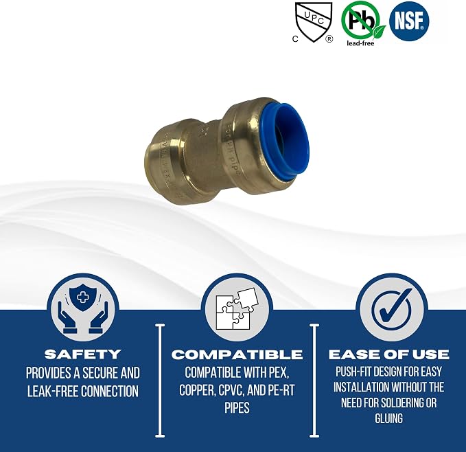 2 Pack XFITTING 3/4" x 3/4" PB Conversion Push, Push to Connect Coupling - Image 5