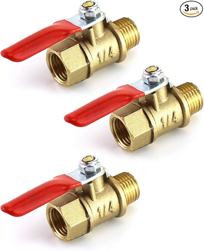 QWORK Ball Valve, 1/4" Male x Female NPT Thread Pipe Fitting Air Compressor by QWORK